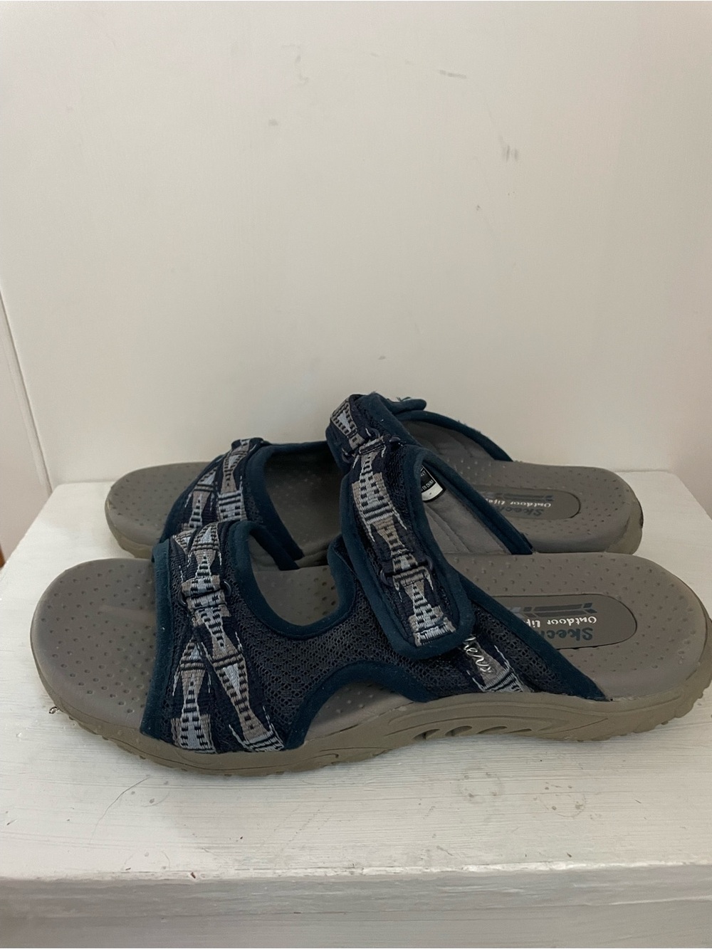 Skechers Navy and Gray Adjustable Slide Sandals